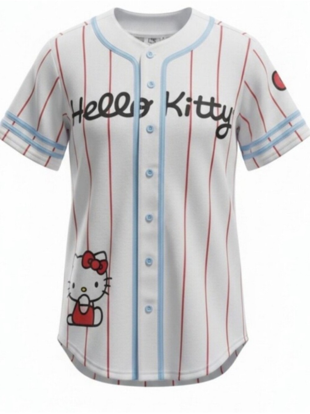 Hello Kitty White and Red Striped Baseball Jersey Size XXL